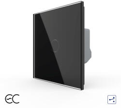 LIVOLO Intrerupator simplu protocol Zigbee EC tactil, cap scara cruce Generatie Noua, cu panou sticla (VL-FC1SZ2-2G-2B)