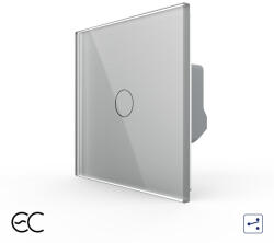 LIVOLO Intrerupator simplu protocol Zigbee EC tactil, cap scara cruce Generatie Noua, cu panou sticla (VL-FC1SZ2-2G-2I)