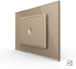 LIVOLO Intrerupator simplu cap scara cap cruce cu touch Livolo cu rama din sticla, standard Italian 3m , Serie noua (VL-FC1S-3AP)