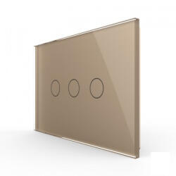 LIVOLO Intrerupator triplu, standard italian, cap scara cap cruce, cu panou sticla, 3M (VL-FC3S-3G-3A)