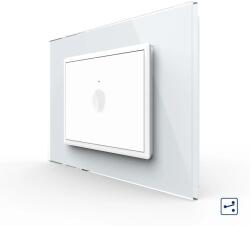 LIVOLO Intrerupator simplu cap scara cap cruce cu touch Livolo cu rama din sticla, standard Italian 3m , Serie noua (VL-FC1S-3WP)