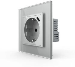 LIVOLO Priza simpla Schuko + slot USB Tip-C, Standard German 2M, cu rama sticla (VL-FCTF16A.UC18W-P7E-2IP)