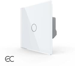 LIVOLO Intrerupator simplu protocol Zigbee EC tactil, Generatie Noua, cu panou sticla (VL-FC1Z2-2GSTL-W)