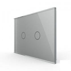LIVOLO Intrerupator dublu, standard italian, cap scara cap cruce, cu panou sticla, 3M (VL-FC2S-3G-3I)