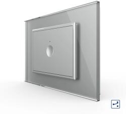 LIVOLO Intrerupator simplu cap scara cap cruce cu touch Livolo cu rama din sticla, standard Italian 3m , Serie noua (VL-FC1S-3IP)