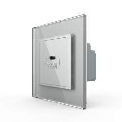 LIVOLO Priza simpla USB tip C, cu rama sticla (VL-FCUC-P7E-2IP)