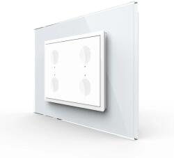 LIVOLO Intrerupator cvadruplu cu touch Livolo cu rama din sticla, standard Italian 3m , Serie noua (VL-FC4-3WP)