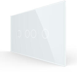 LIVOLO Intrerupator Dublu + Dublu cu Touch LIVOLO cu Rama Din Sticla, 4M, Standard Italian (VL-FC2/2-4W)