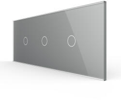 LIVOLO Intrerupator Simplu + Simplu + Simplu cu Touch LIVOLO cu Rama Din Sticla, 6M, Standard Italian (VL-FC1/1/1-6I)
