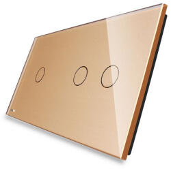 LIVOLO Panou intrerupator simplu+dublu cu touch Livolo din sticla (1424)