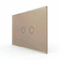 LIVOLO Panou intrerupator dublu cu touch Livolo din sticla, standard Italian 3M - LIVOLO (1509)