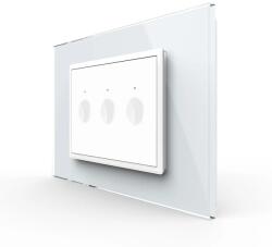 LIVOLO Intrerupator triplu cu touch Livolo cu rama din sticla, standard Italian 3m , Serie noua (VL-FC3-3WP)