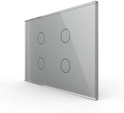 LIVOLO Intrerupator cvadruplu cu touch, standard italian, cu panou sticla, 3M (1549)