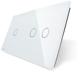 LIVOLO Panou intrerupator simplu+dublu cu touch Livolo din sticla (1423)