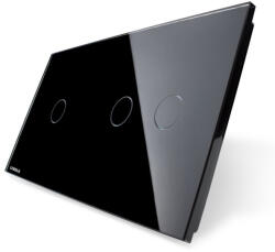 LIVOLO Panou intrerupator simplu+dublu cu touch Livolo din sticla (1426)
