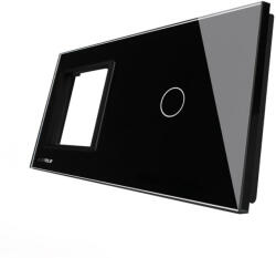 LIVOLO Rama Priza simpla + panou intrerupator simplu din sticla cu touch (1443)