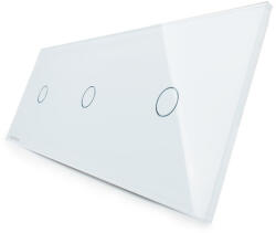 LIVOLO Panou intrerupator simplu + simplu + simplu din sticla cu touch (1457)