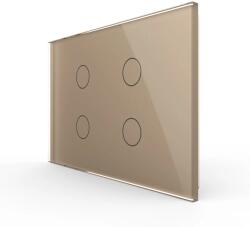 LIVOLO Intrerupator cvadruplu cu touch, standard italian, cu panou sticla, 3M (1551)