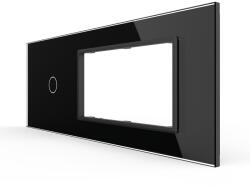 LIVOLO Panou Intrerupator Simplu cu 2 Prize LIVOLO din Sticla, Standard Italian , 6 7M (1595)