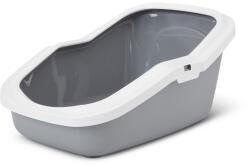 SAVIC ASEO Grey with White Rim - Open Cat Litter Tray - 56x39x27.5 cm - 1 pc