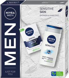 Nivea Set cadou barbati: Balsam dupa ras Nivea Men Sensitive, 100ml + Gel de dus Nivea Men Sensitive (9005800372266)