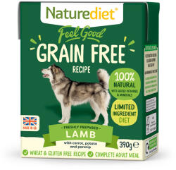 Naturediet Hrana umeda pentru caini Naturediet Feel Good cu Miel, morcovi, cartofi si pastarnac 390 g (FG-001)