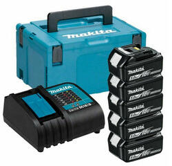 Makita BL1850B + DC18RC set incarcator si acumulator 18 V | 5 Ah (5x632F15-1+1x195584-2+1x821551)