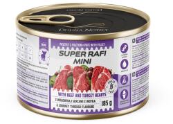 SUPER RAFI Mini cu vită și inimi de curcan 185 g hrană umedă pentru câini de talie mică