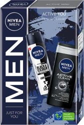 Nivea Set cadou: Deodorant spray masculin Nivea Black & White Power 150 ml + Gel de dus Nivea Activ Clean 250 ml (9005800372242)