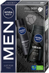 Nivea Set cadou barbati: Deodorant spray Nivea Men Deep, 150 ml + Gel de dus Nivea Men Deep, 250 ml (9005800371917)