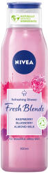Nivea Gel de dus Nivea Fresh Blends cu zmeura, afine si lapte de migdale, 300 ml (9005800329222)