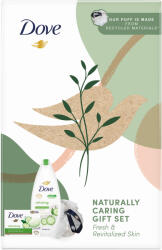 Dove Set Dove Naturally Refreshing: Puf de baie + Sapun Crema Go Fresh Touch, 90 g + Gel de dus, 250 ml (8720182316707)