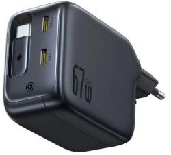 Baseus Incarcator retea Baseus EnerCore CJ11 67W, 2x USB-C, cu cablu USB-C incorporat, Negru (E0121E00) - dwyn