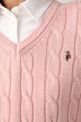 U. S. Polo Assn U. S. Polo Assn. пуловер дамски от памук V-NECK CABLE (WUP0397) - answear - 136,71 лв