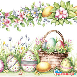 Húsvét Scene with Basket Eggs szalvéta 20 db-os 33x33 cm (JAV_PKK765314)