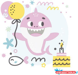 Boldog Születésnapot Happy Birthday Pink Shark szalvéta 20 db-os 33x33 cm (JAV_PKK060364)