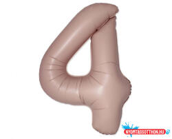 Számok Matt rózsaszín 4-es Vintage szám fólia lufi 76 cm (WP) (JAV_MLG332445)
