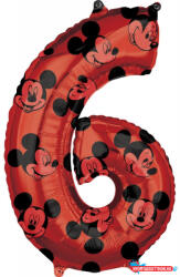 Disney Mickey Red fólia lufi 6-os szám 66 cm (JAV_DPA4170701)