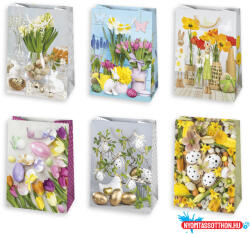 Húsvét Floral papír ajándéktasak, ajándékzacskó 23x32x11 cm (JAV_PKK768322)