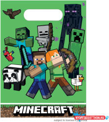 Minecraft Green műanyag ajándéktasak, ajándékzacskó 6 db-os (JAV_PNN98168)
