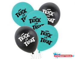 Halloween Boo Trick léggömb, lufi 5 db-os 12 inch (30 cm) (JAV_MLG166910)