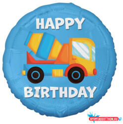 Jármű Betonkeverő Happy Birthday Concrete Mixer fólia lufi 36 cm (JAV_MLG149333)