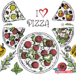 Étel Pizza Love szalvéta 20 db-os 33x33 cm (JAV_PKK772503)