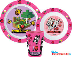 Minecraft Girls étkészlet, micro műanyag szett, pohárral 260 ml (JAV_JVL11146)