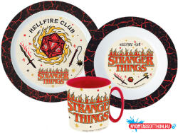 Stranger Things Upside Down étkészlet, micro műanyag szett bögrével 350 ml (JAV_JVL22258)