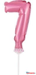 Számok Rózsaszín 7-es Pink szám fólia lufi tortára 13 cm (JAV_MLG113648)