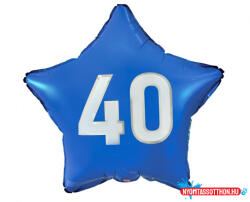 Boldog Születésnapot Kék Happy Birthday 40 Blue csillag fólia lufi 44 cm (JAV_MLG170849)