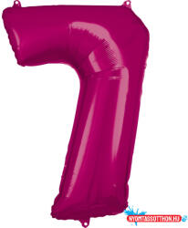 Számok Rózsaszín Pink óriás szám fólia lufi 7-es, 88x58 cm (JAV_DPA9907289)