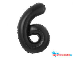 Számok Fekete 6-os B&C Matt Black szám fólia lufi 85 cm (JAV_MLG189025)