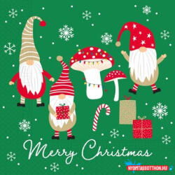 Karácsony Karácsonyi Gnomes szalvéta 20 db-os 33x33 cm FSC (JAV_PNN97545)